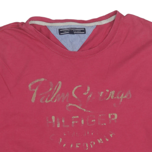 Tommy Hilfiger Women Red Cotton Palm Springs T-Shirt Size M