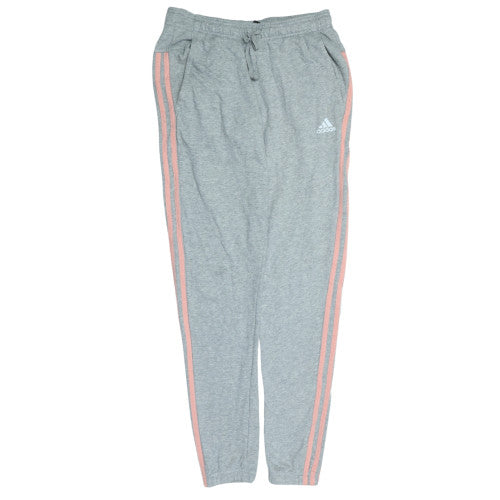 Adidas Girls Grey Jogger Trousers 14-15 Years Cotton Blend Side Stripe