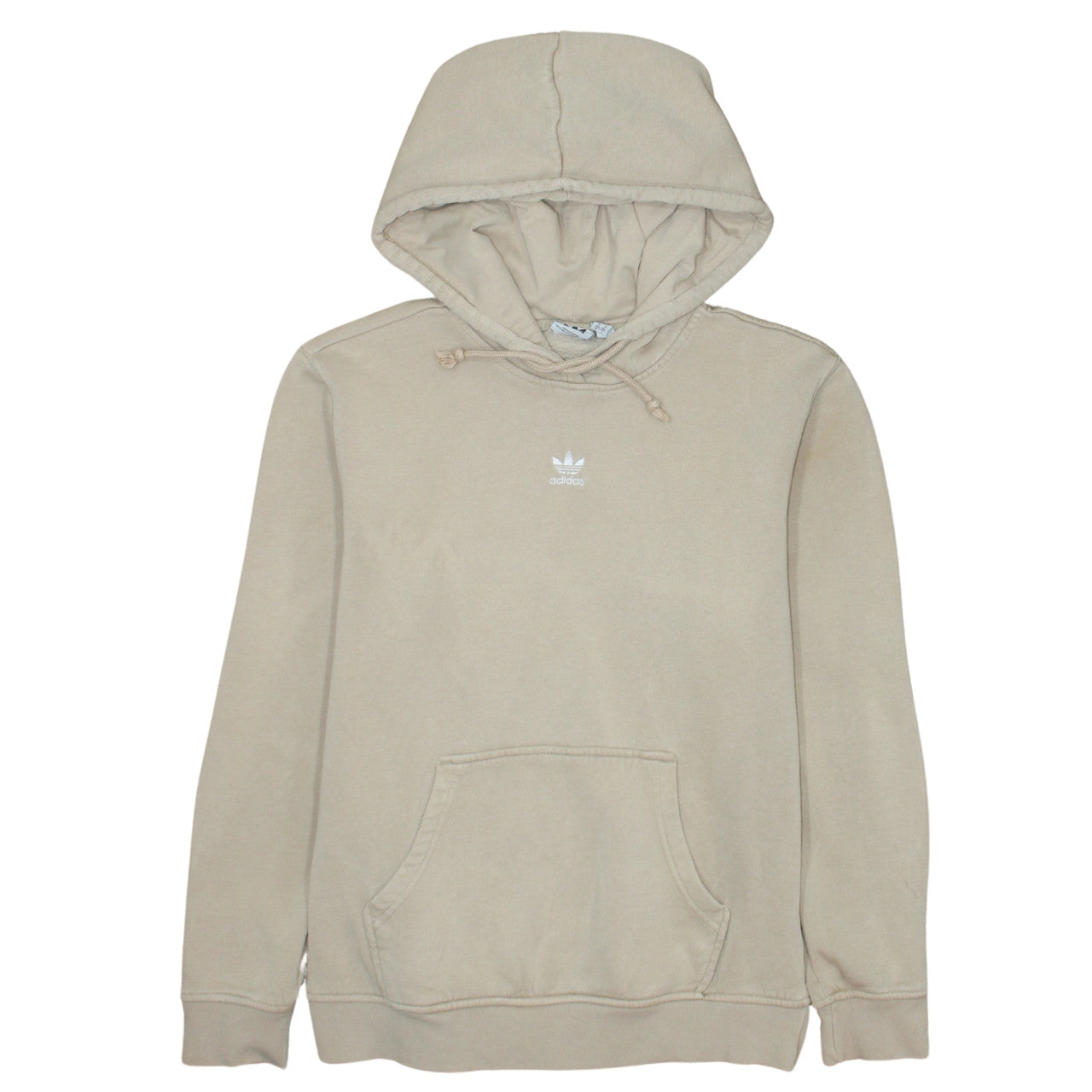 Adidas Women Beige Pullover Hoodie Size 10 Classic Fit