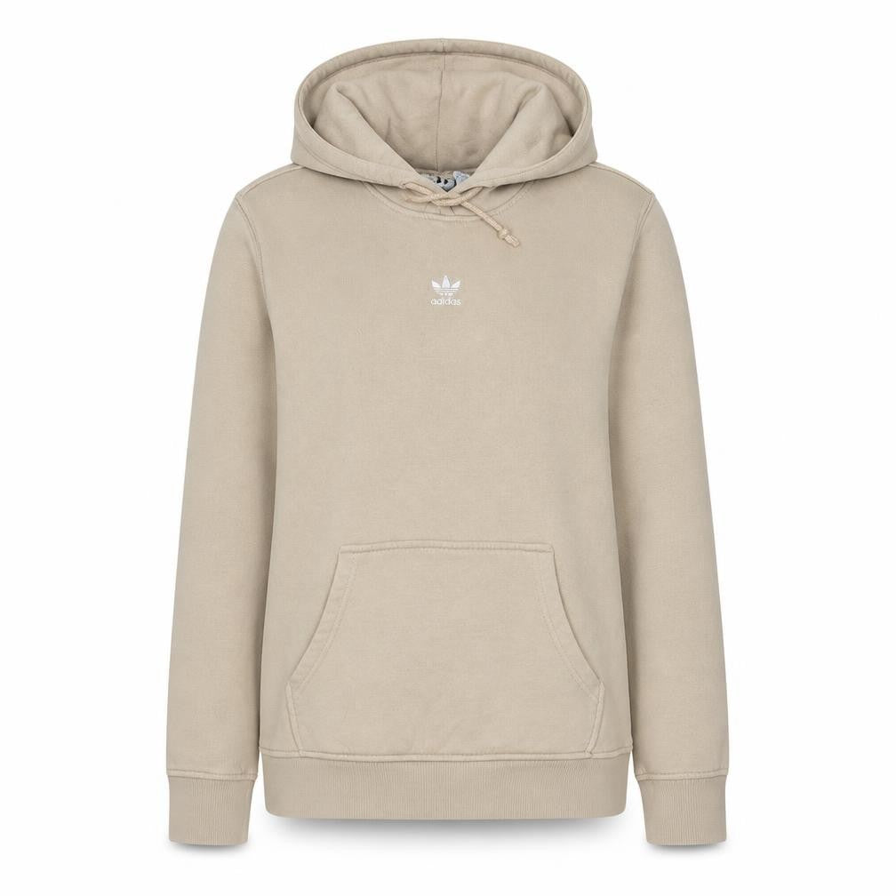 Front view of Adidas Women Beige Pullover Hoodie, size 10, Classic Fit