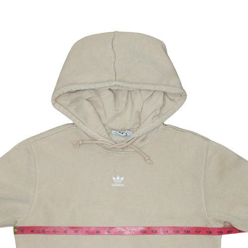 Adidas Women Beige Pullover Hoodie Size 10 Classic Fit