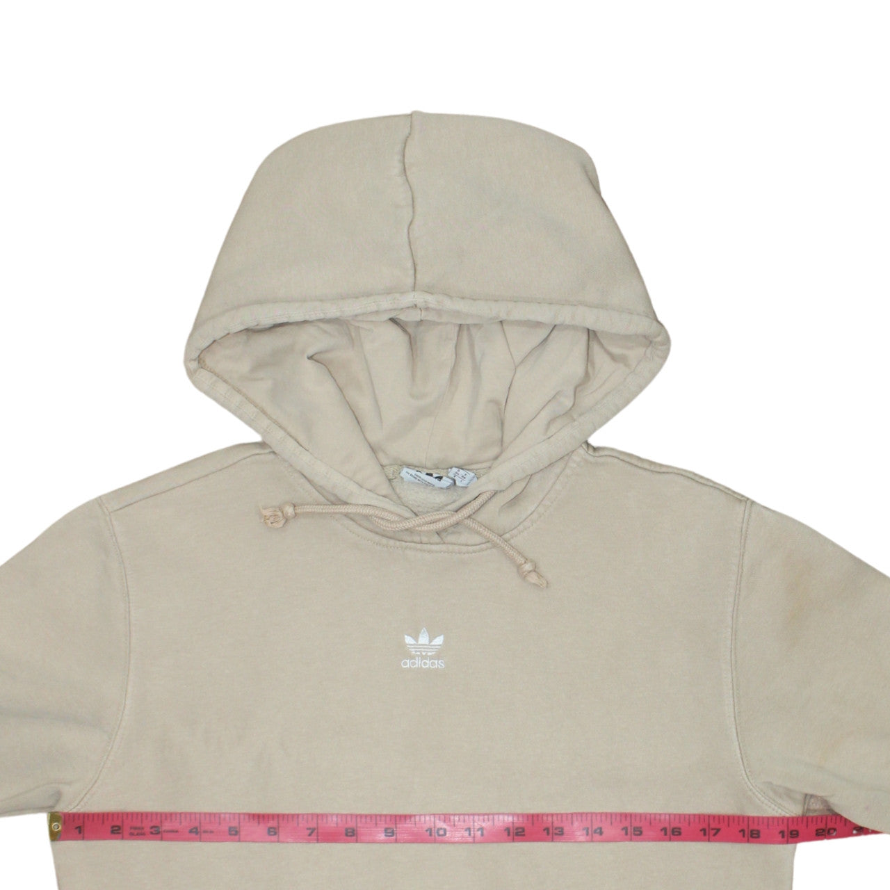 Adidas Women Beige Pullover Hoodie Size 10 Classic Fit