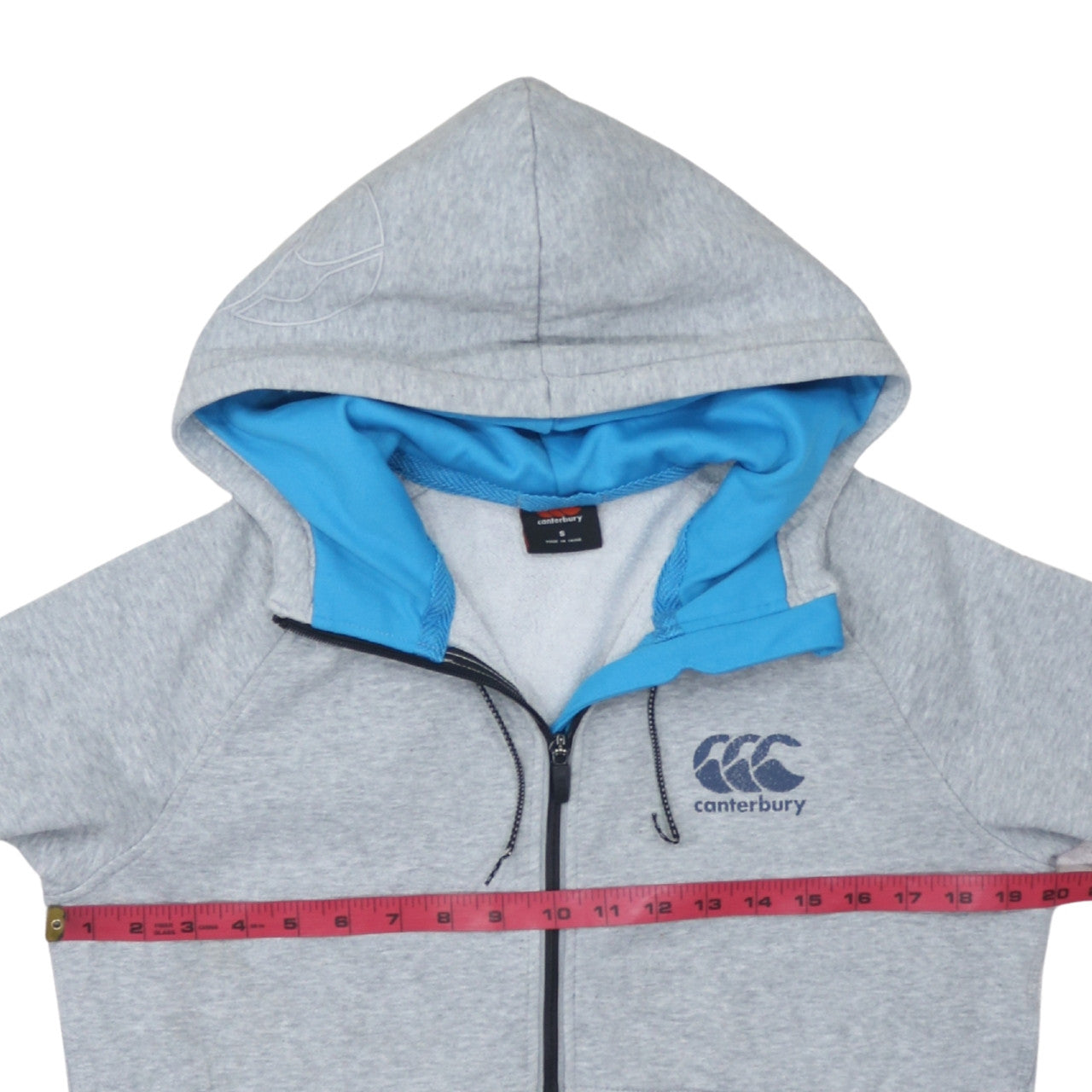 Canterbury Men's Grey Full Zip Hoodie Size S Lightweight Sportswear