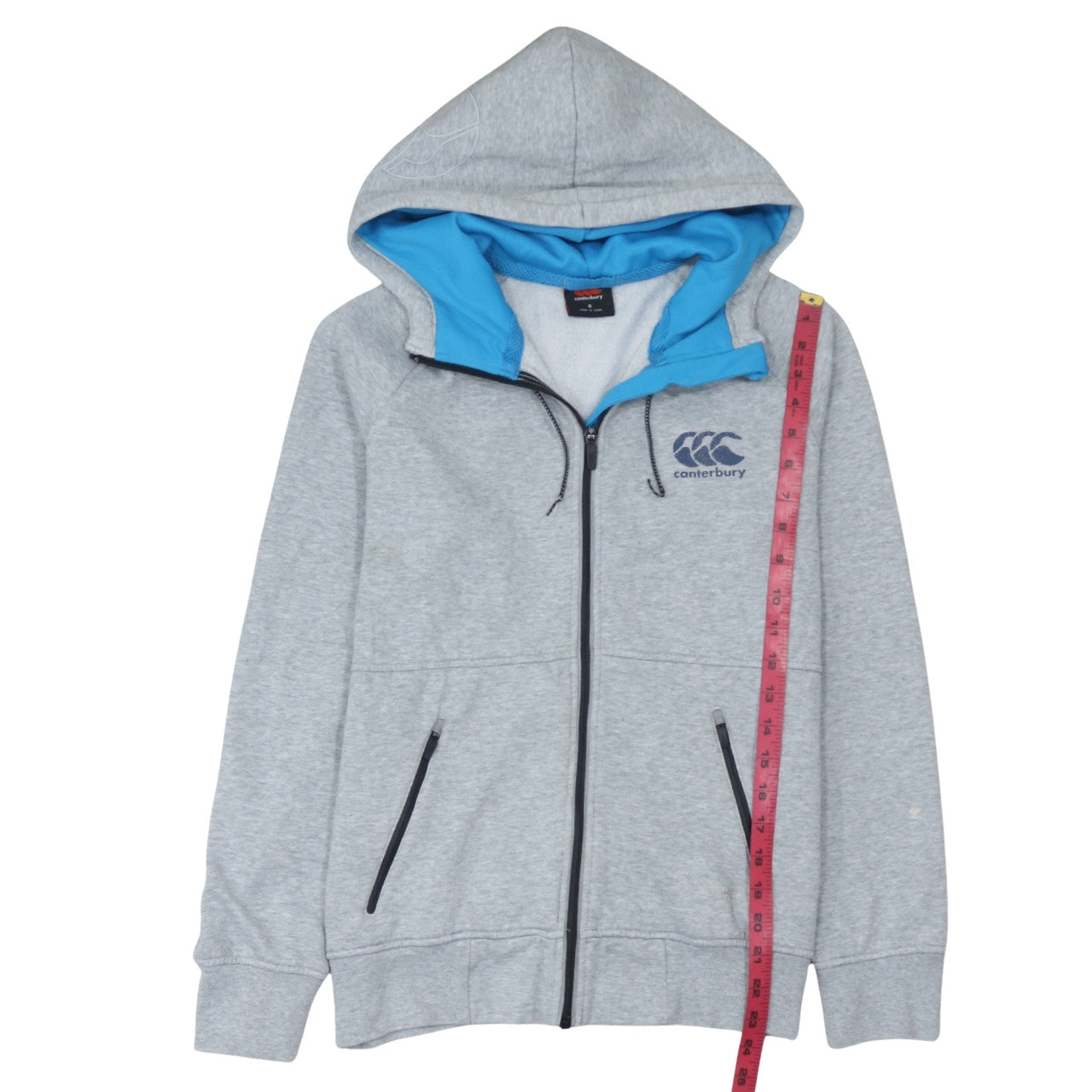 Canterbury Men's Grey Full Zip Hoodie Size S Lightweight Sportswear