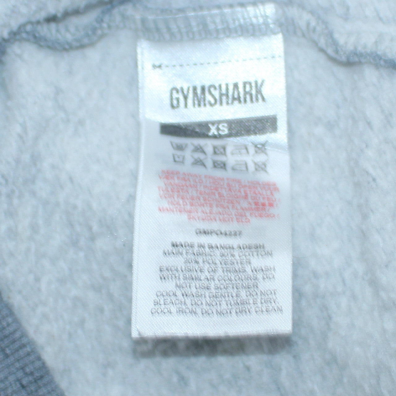Gymshark Men’s Grey XS Pullover Hoodie Regular Fit Sportswear