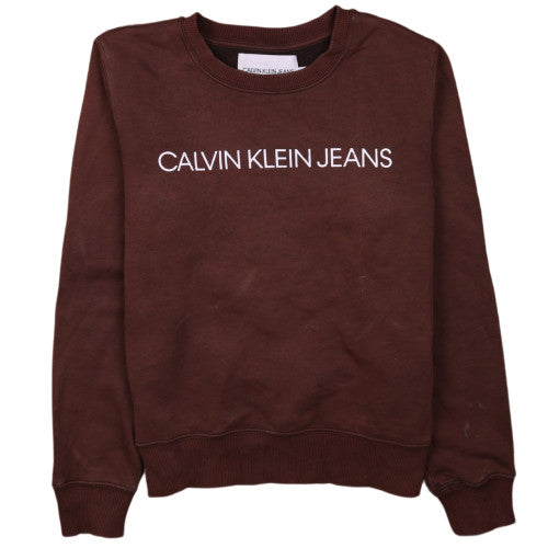 Calvin Klein Jeans Womens Brown XS Pullover Sweatshirt