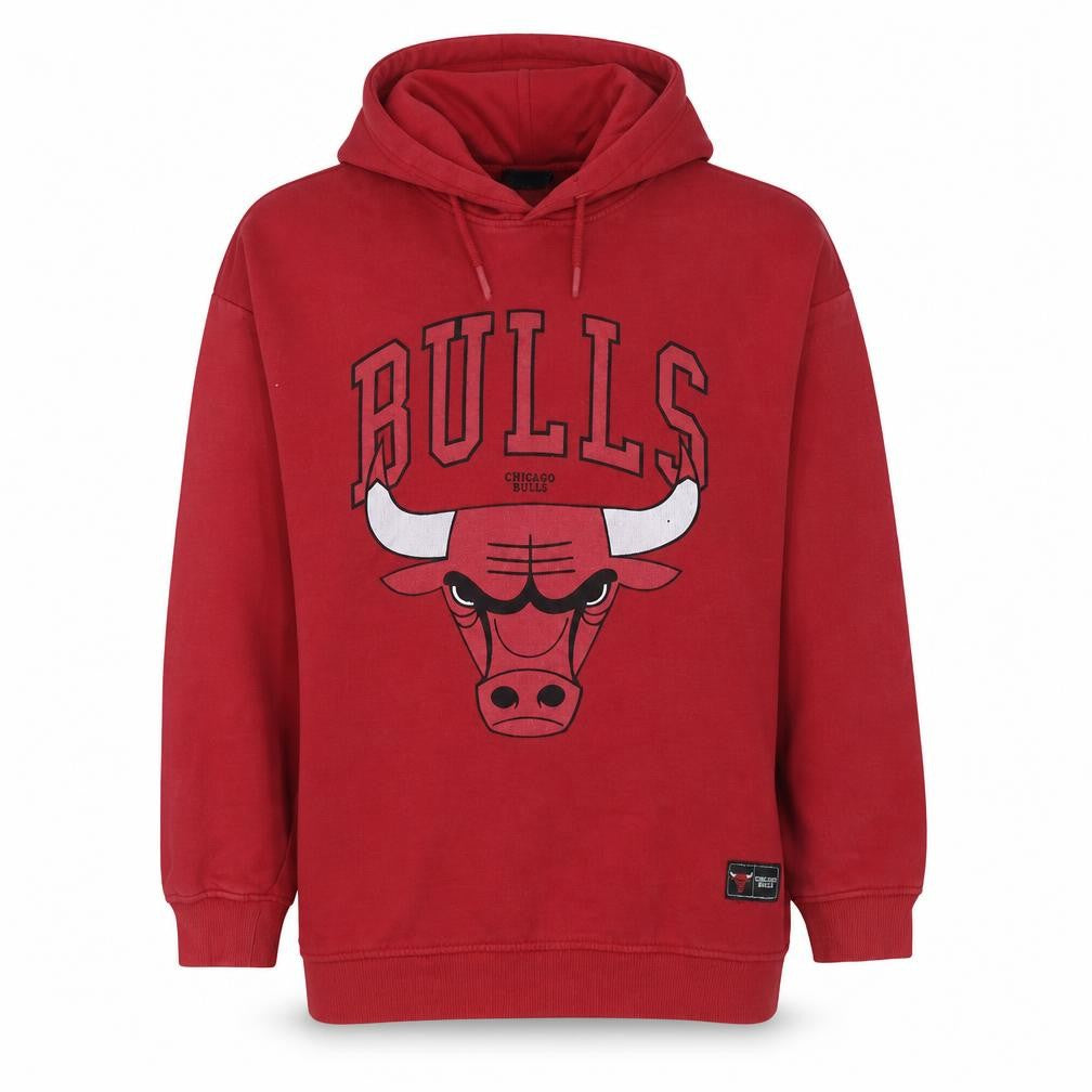 Front view of Primark NBA Chicago Bulls Red Women's Pullover Hoodie, size S, 10/12