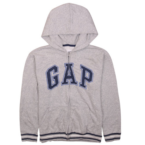 GAP Kids Boys Grey Full Zip Hoodie XXL Cotton Blend Casual Sweatshirt