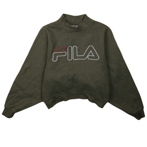 Fila Womens Khaki Green XS Pullover Sweatshirt with Logo
