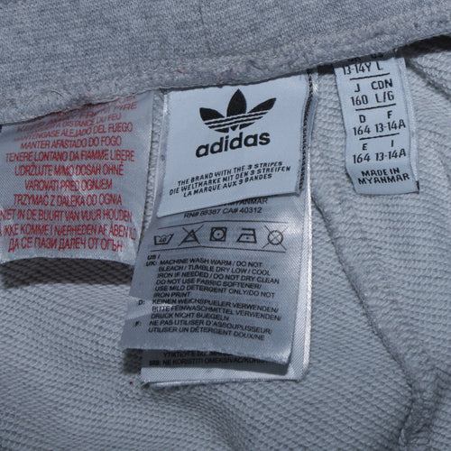 Adidas Boys Grey Jogger Sweatpants 14 Years Elastic Waist Side Stripe