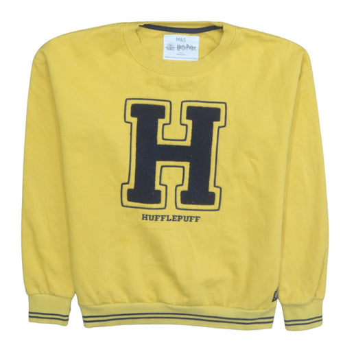 Marks and Spencer Girls Yellow Hufflepuff Sweatshirt 13-14 Years Crew Neck