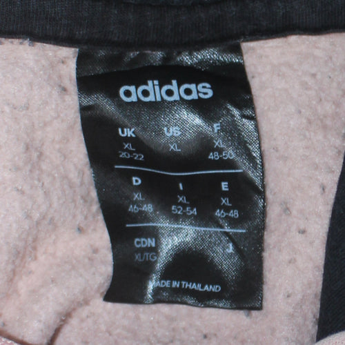 Adidas Womens Pink & Black XL Pullover Hoodie Sweatshirt