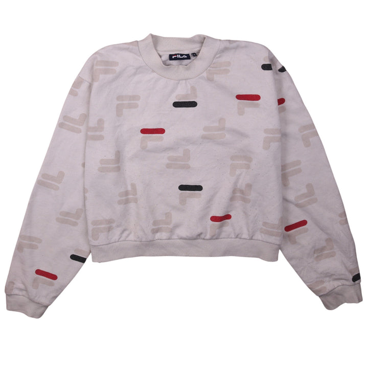 Fila Womens Beige Logo Print Crew Neck Sweatshirt XL