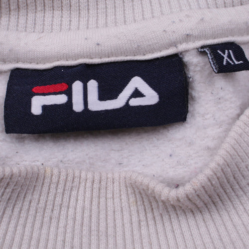 Fila Womens Beige Logo Print Crew Neck Sweatshirt XL