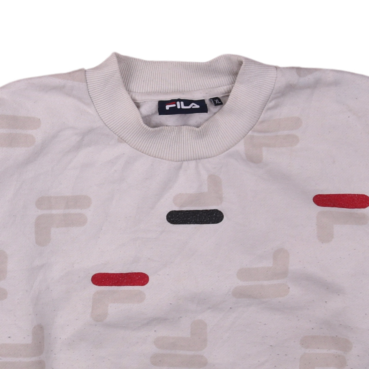 Fila Womens Beige Logo Print Crew Neck Sweatshirt XL