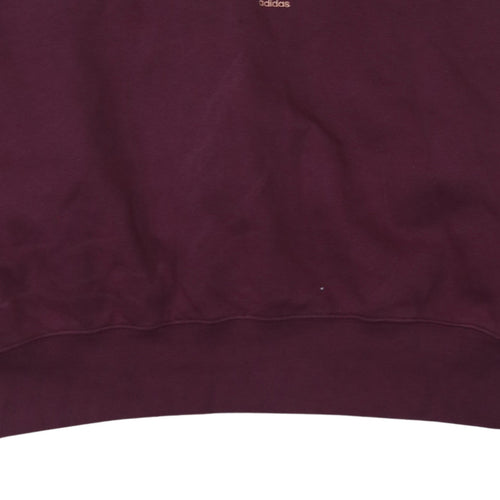Adidas Women Burgundy Crew Neck Sweatshirt Size 8 Cotton Blend