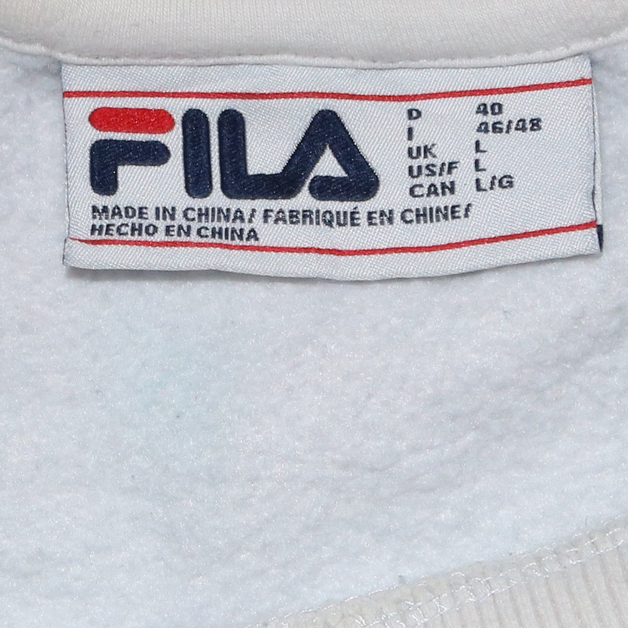 Fila Womens Cream Blue Tie-Dye Logo Sweatshirt Size L
