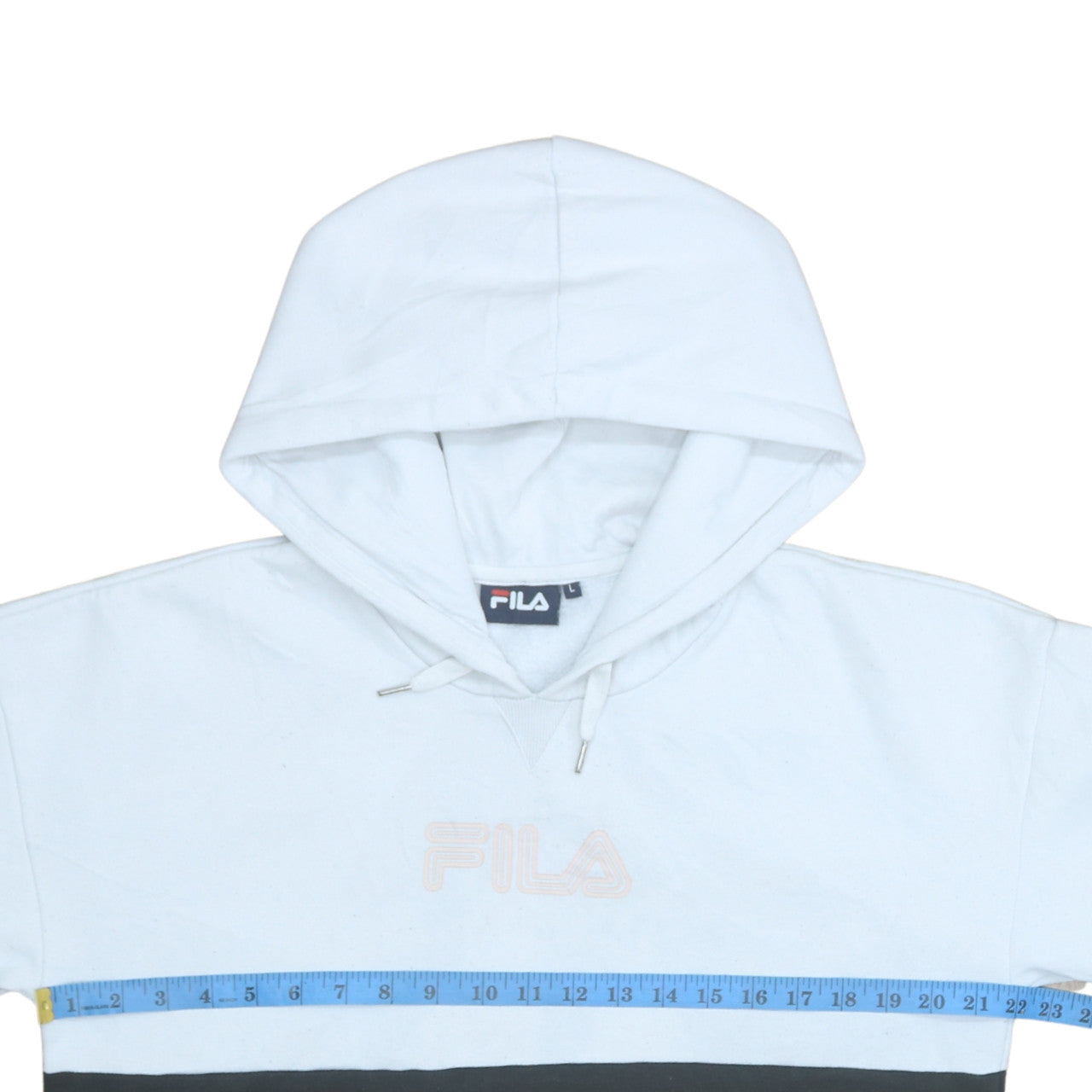 FILA Womens Blue Colourblock Pullover Hoodie Size L