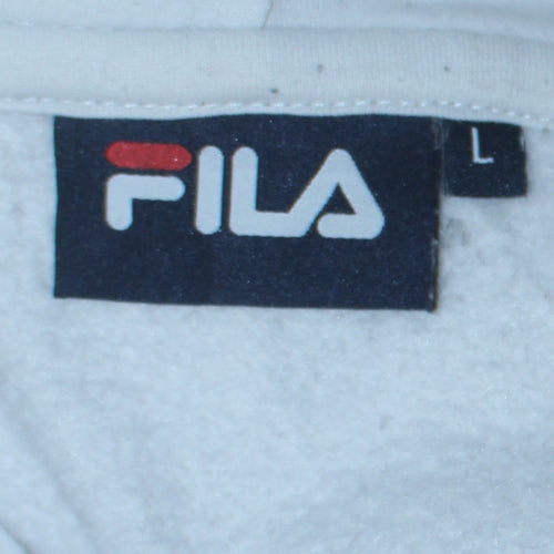 FILA Womens Blue Colourblock Pullover Hoodie Size L