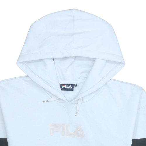 FILA Womens Blue Colourblock Pullover Hoodie Size L