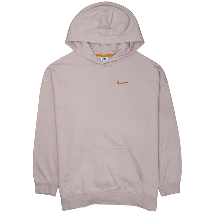 Nike Womens Beige Small Pullover Hoodie with Orange Logo