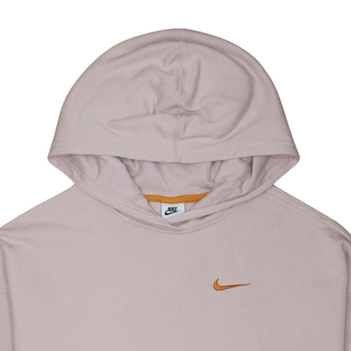 Nike Womens Beige Small Pullover Hoodie with Orange Logo
