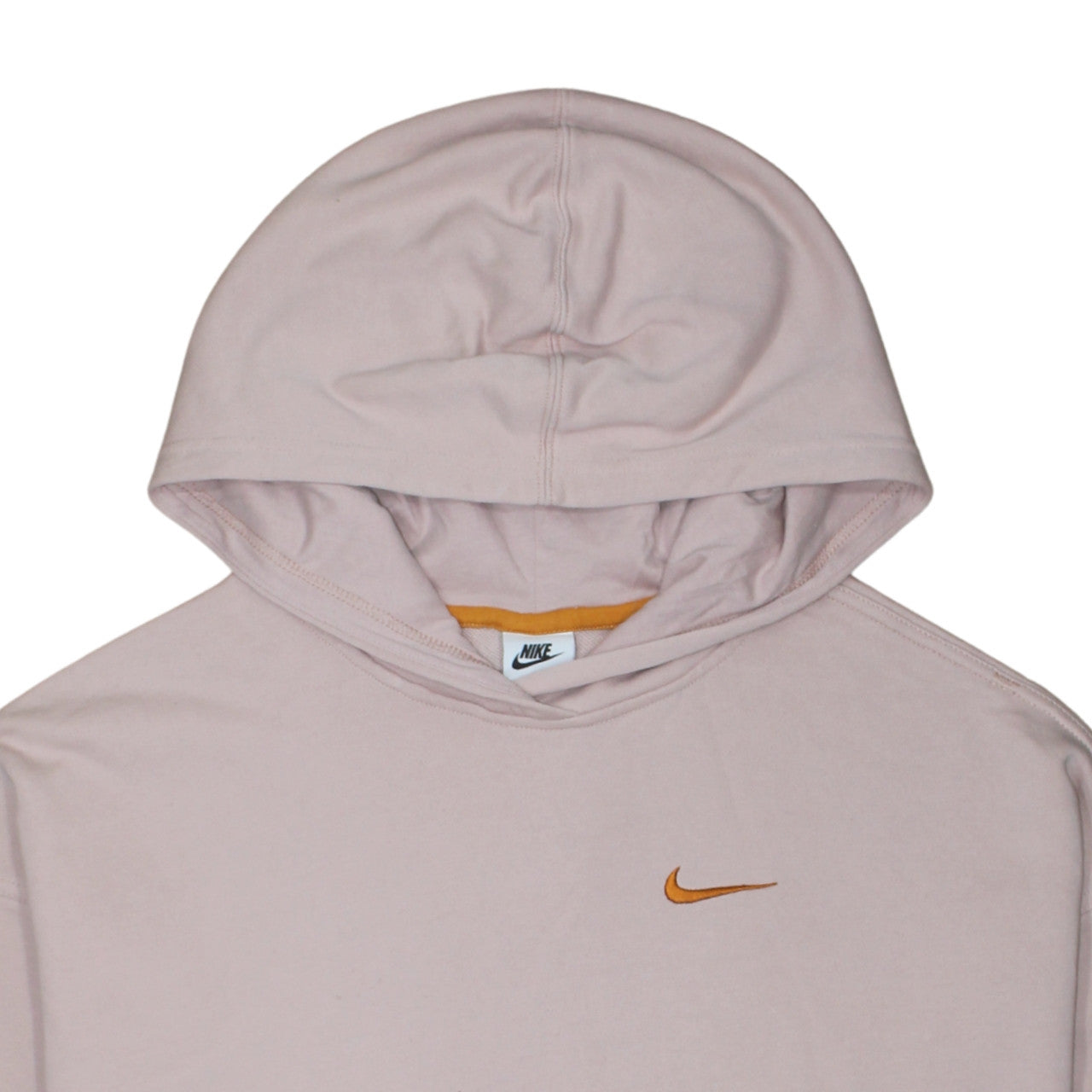 Nike Womens Beige Small Pullover Hoodie with Orange Logo