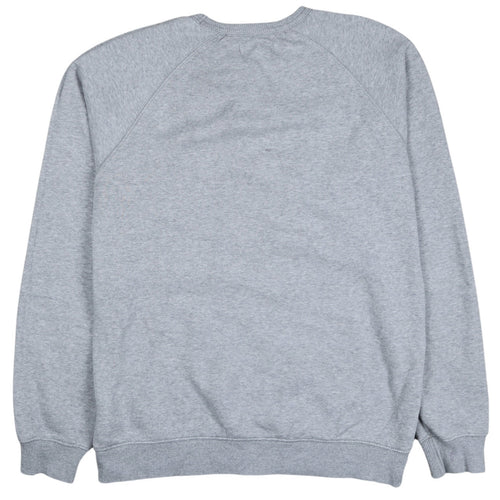 Adidas Men Grey Logo Crew Neck Pullover Sweatshirt Size S