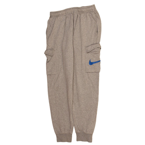 Nike Men's Beige Cargo Jogger Trousers M Regular Fit Elastic Waist