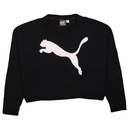 Puma Womens Black Crew Neck Pullover Sweatshirt Size 14