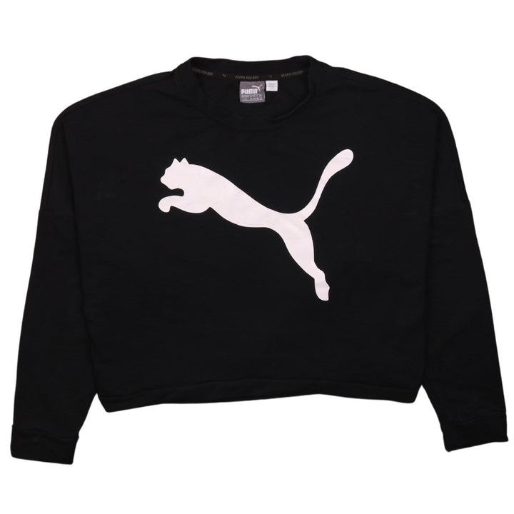 Puma Womens Black Crew Neck Pullover Sweatshirt Size 14