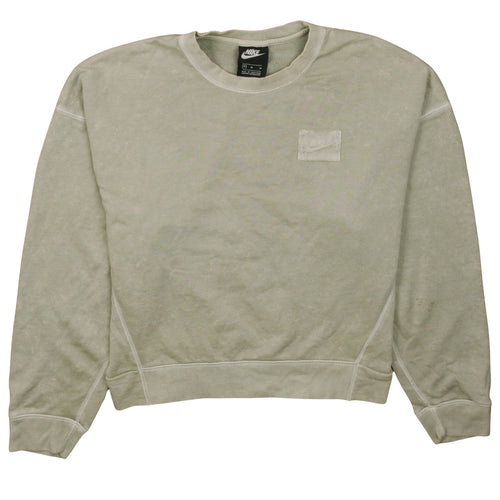 Nike Women's Beige Crew Neck Pullover Sweatshirt M Relaxed Fit