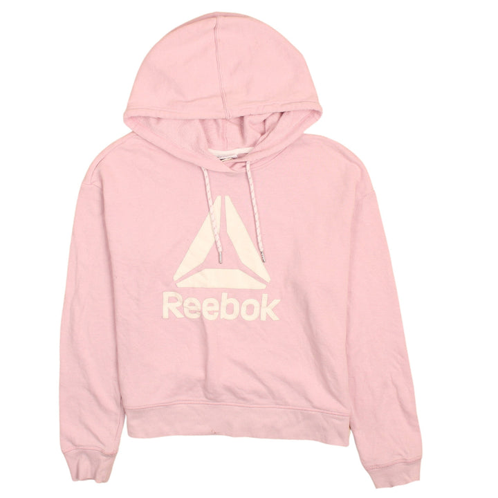 Reebok Womens Pink Pullover Hoodie Small Logo Sweatshirt
