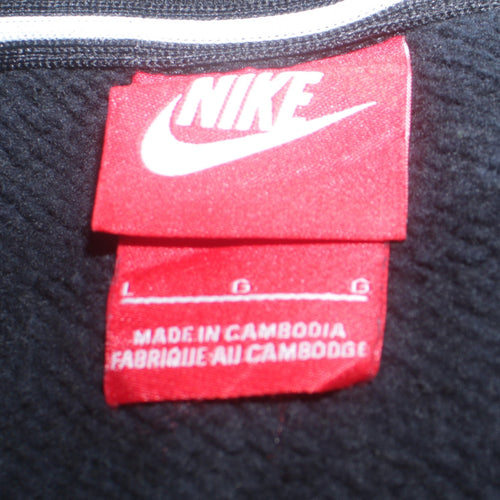 Nike Womens Black L Sweatshirt Crew Neck Pullover Logo Cotton Blend