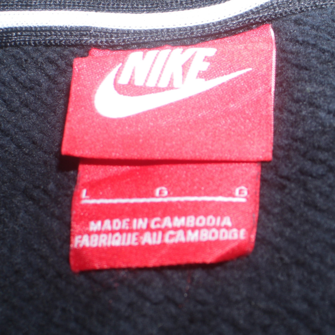 Nike Womens Black L Sweatshirt Crew Neck Pullover Logo Cotton Blend