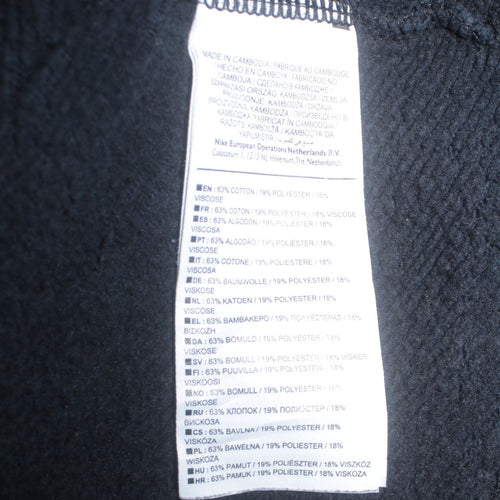 Nike Womens Black L Sweatshirt Crew Neck Pullover Logo Cotton Blend