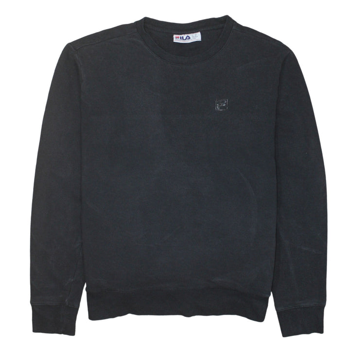 Fila Men's Black Crew Neck Sweatshirt Size M Pullover Classic Style