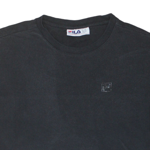 Fila Men's Black Crew Neck Sweatshirt Size M Pullover Classic Style