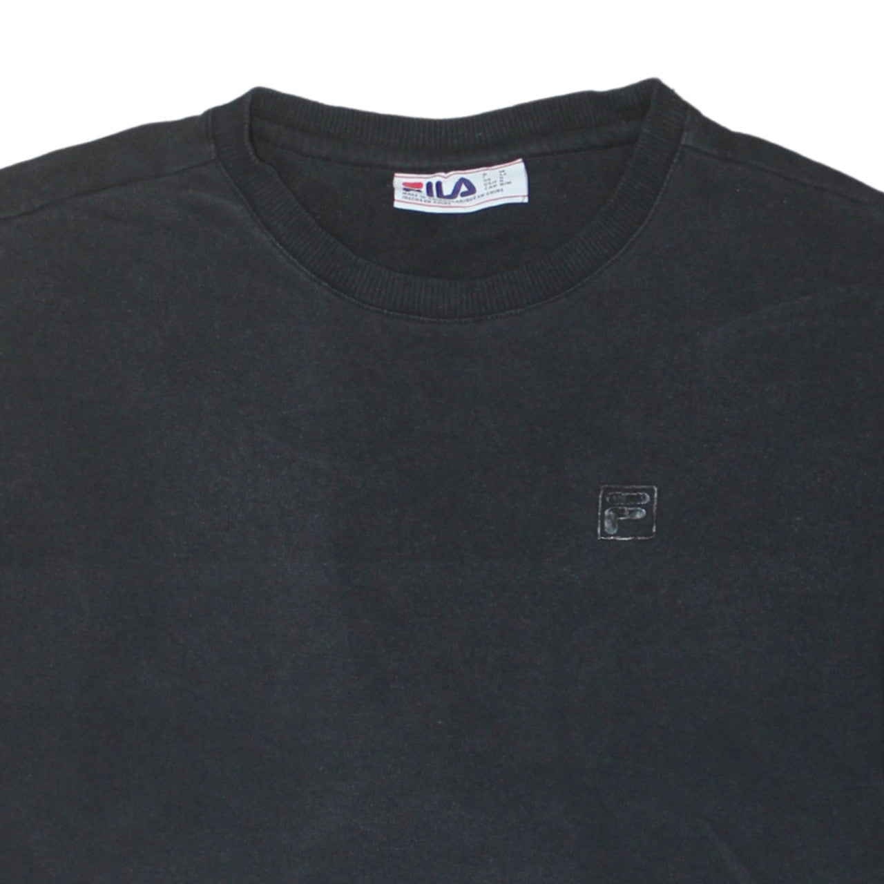 Fila Men's Black Crew Neck Sweatshirt Size M Pullover Classic Style