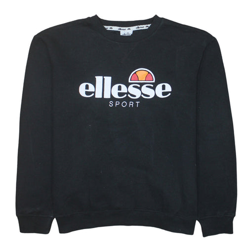 Ellesse Womens Black Size 14 Crew Neck Pullover Sweatshirt