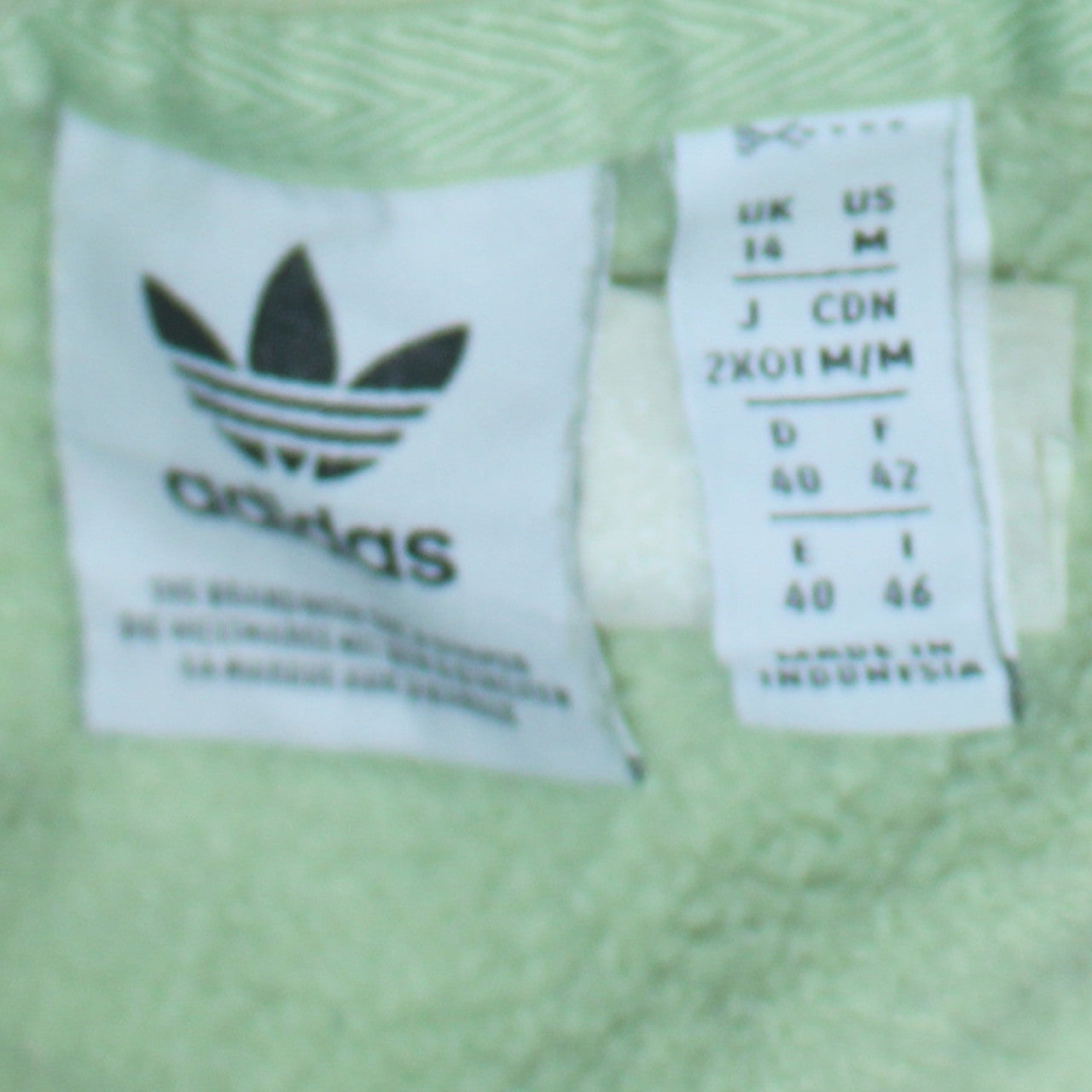Adidas Women's Green Pullover Hoodie Size 14 Cotton Blend Logo Sweatshirt