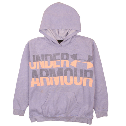Under Armour Boys Purple Graphic Pullover Hoodie YXL ColdGear