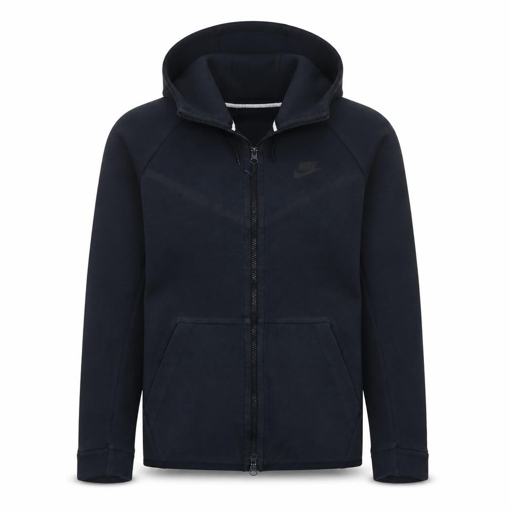 Front view of Nike Men's Black Small Full Zip Fleece Hoodie