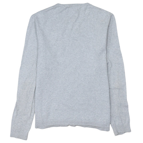 Tommy Jeans Men's Grey Cotton Crew Neck Pullover Jumper L