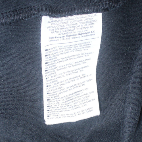 Nike Men's Black Full Zip Hoodie Size M Cotton Blend