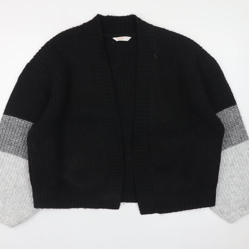John Lewis Women’s Black Grey Chunky Knit Open Cardigan L
