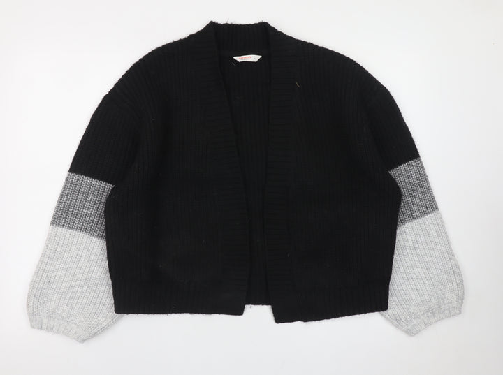 John Lewis Women’s Black Grey Chunky Knit Open Cardigan L