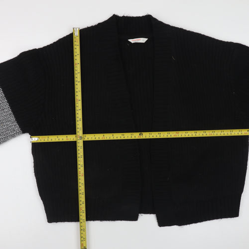 John Lewis Women’s Black Grey Chunky Knit Open Cardigan L