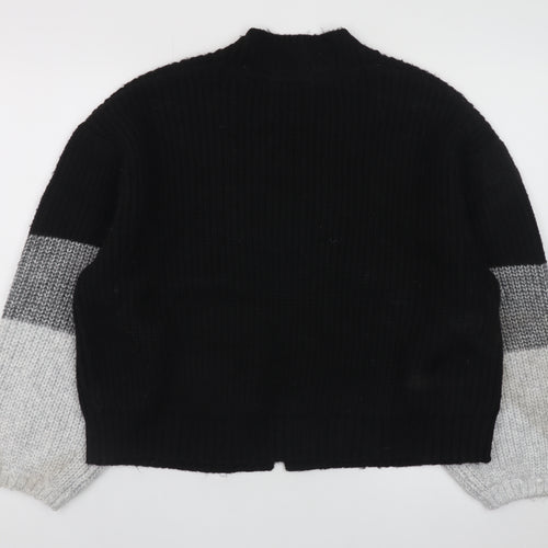 John Lewis Women’s Black Grey Chunky Knit Open Cardigan L