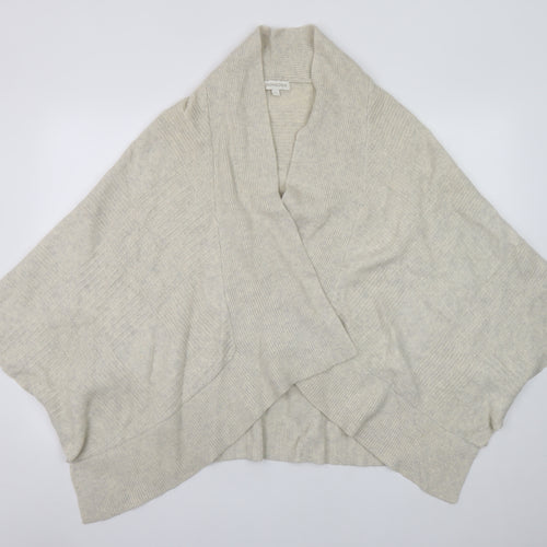 Monsoon Women Beige Wool Angora Blend Cape Cardigan L